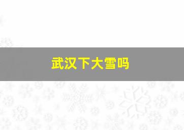 武汉下大雪吗