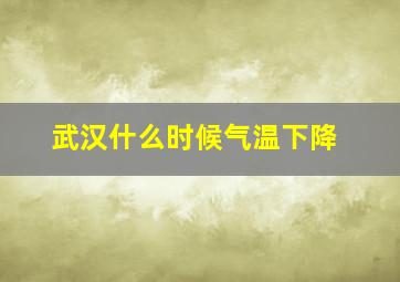 武汉什么时候气温下降