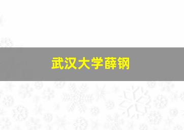 武汉大学薛钢