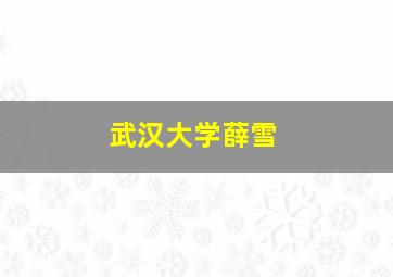 武汉大学薛雪