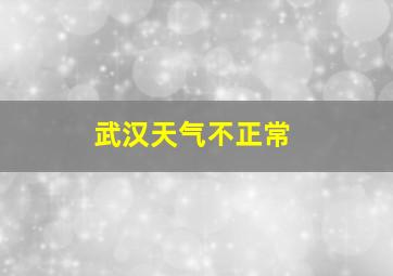 武汉天气不正常