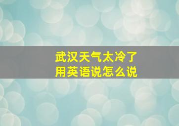 武汉天气太冷了用英语说怎么说