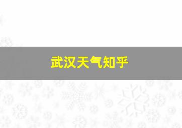 武汉天气知乎