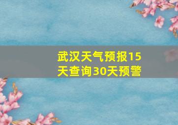 武汉天气预报15天查询30天预警