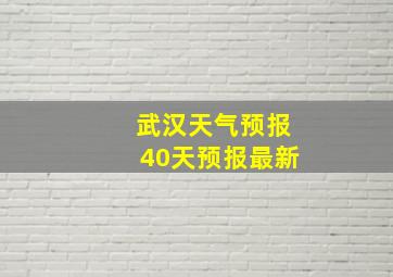 武汉天气预报40天预报最新