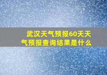 武汉天气预报60天天气预报查询结果是什么