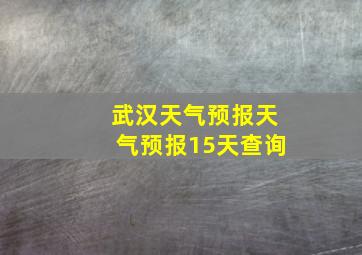 武汉天气预报天气预报15天查询