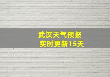 武汉天气预报实时更新15天