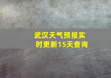 武汉天气预报实时更新15天查询