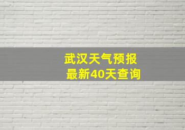 武汉天气预报最新40天查询