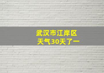 武汉市江岸区天气30天了一