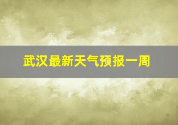 武汉最新天气预报一周