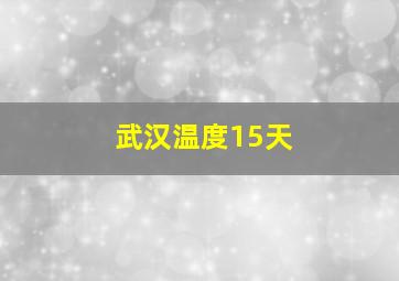 武汉温度15天