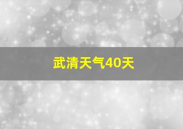 武清天气40天