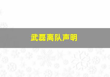 武磊离队声明