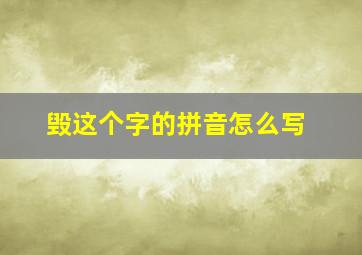 毁这个字的拼音怎么写