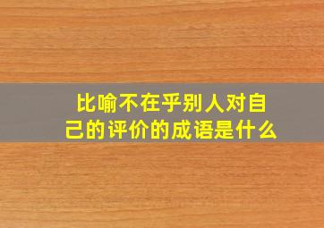 比喻不在乎别人对自己的评价的成语是什么