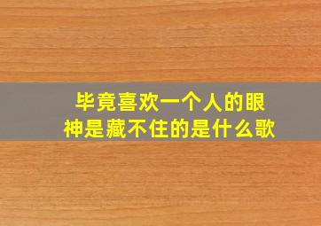 毕竟喜欢一个人的眼神是藏不住的是什么歌