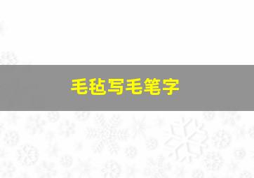 毛毡写毛笔字