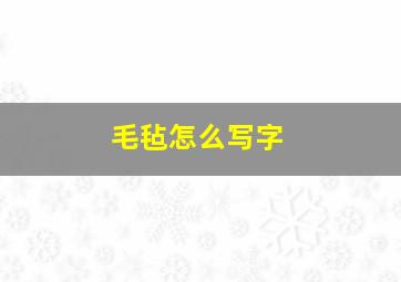 毛毡怎么写字