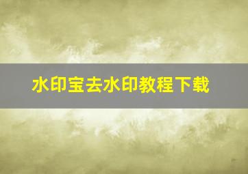 水印宝去水印教程下载