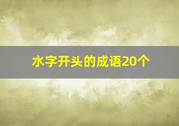 水字开头的成语20个