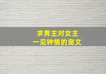 求男主对女主一见钟情的宠文