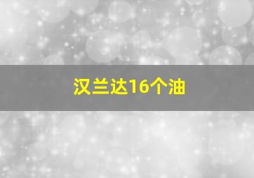 汉兰达16个油