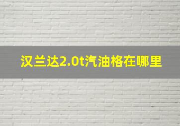 汉兰达2.0t汽油格在哪里