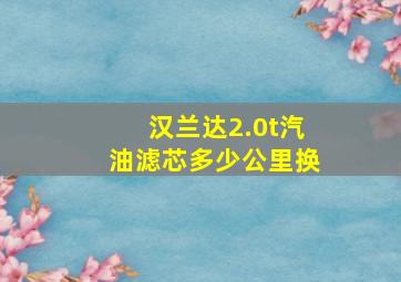 汉兰达2.0t汽油滤芯多少公里换