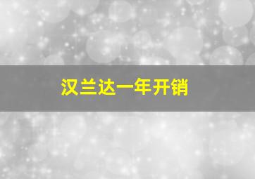 汉兰达一年开销