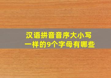 汉语拼音音序大小写一样的9个字母有哪些