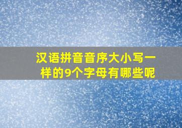 汉语拼音音序大小写一样的9个字母有哪些呢