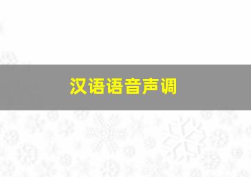 汉语语音声调