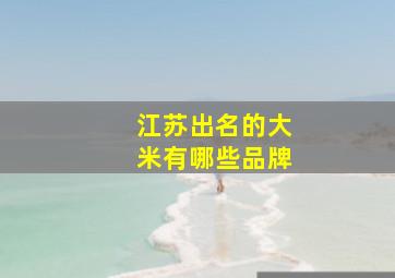 江苏出名的大米有哪些品牌