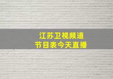 江苏卫视频道节目表今天直播