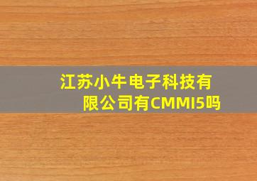 江苏小牛电子科技有限公司有CMMI5吗