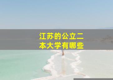 江苏的公立二本大学有哪些