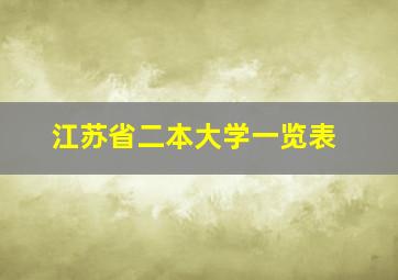 江苏省二本大学一览表