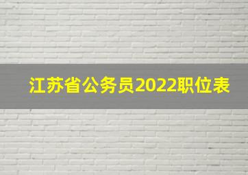 江苏省公务员2022职位表