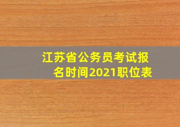 江苏省公务员考试报名时间2021职位表