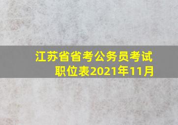 江苏省省考公务员考试职位表2021年11月