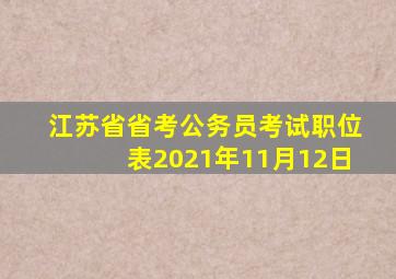 江苏省省考公务员考试职位表2021年11月12日