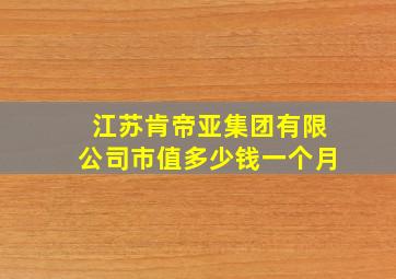 江苏肯帝亚集团有限公司市值多少钱一个月