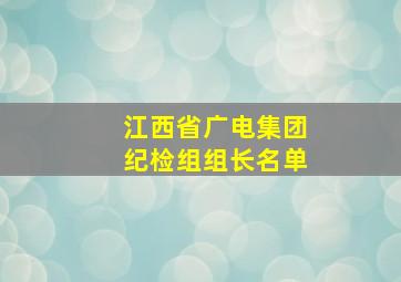 江西省广电集团纪检组组长名单