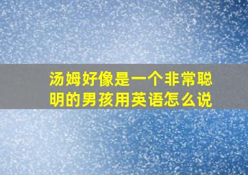 汤姆好像是一个非常聪明的男孩用英语怎么说