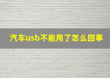 汽车usb不能用了怎么回事