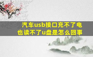 汽车usb接口充不了电也读不了u盘是怎么回事