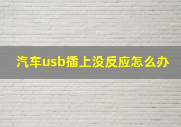 汽车usb插上没反应怎么办