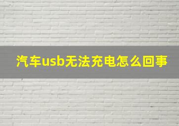 汽车usb无法充电怎么回事